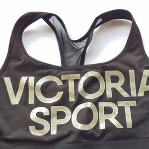 NEW Victoria Sport XL Black Racerback Bra